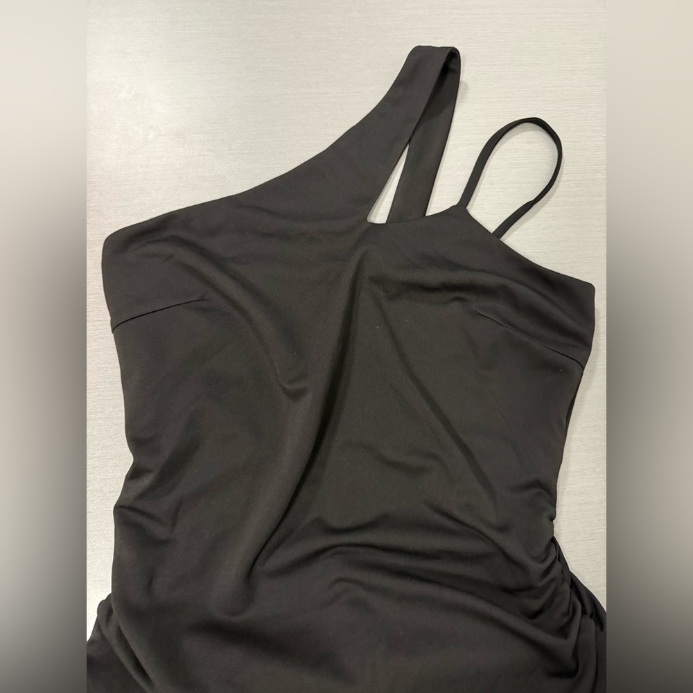 Grace Karin Black One Shoulder Dress Size Medium Asymmetrical Bodycon Cocktail